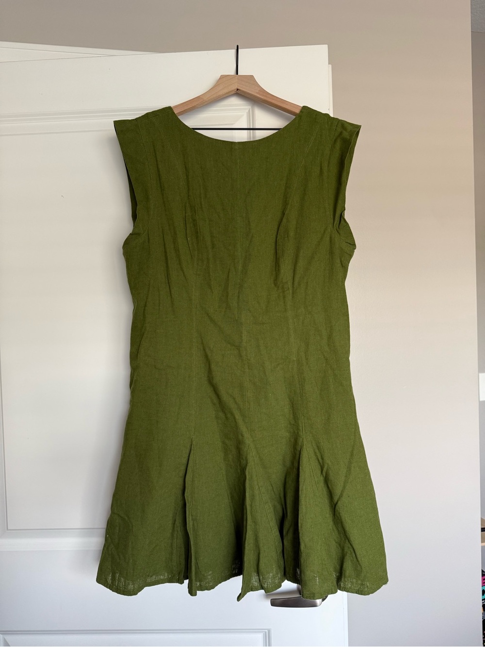 Abercrombie & Fitch Olive Green Sleeveless Flared Mini Dress